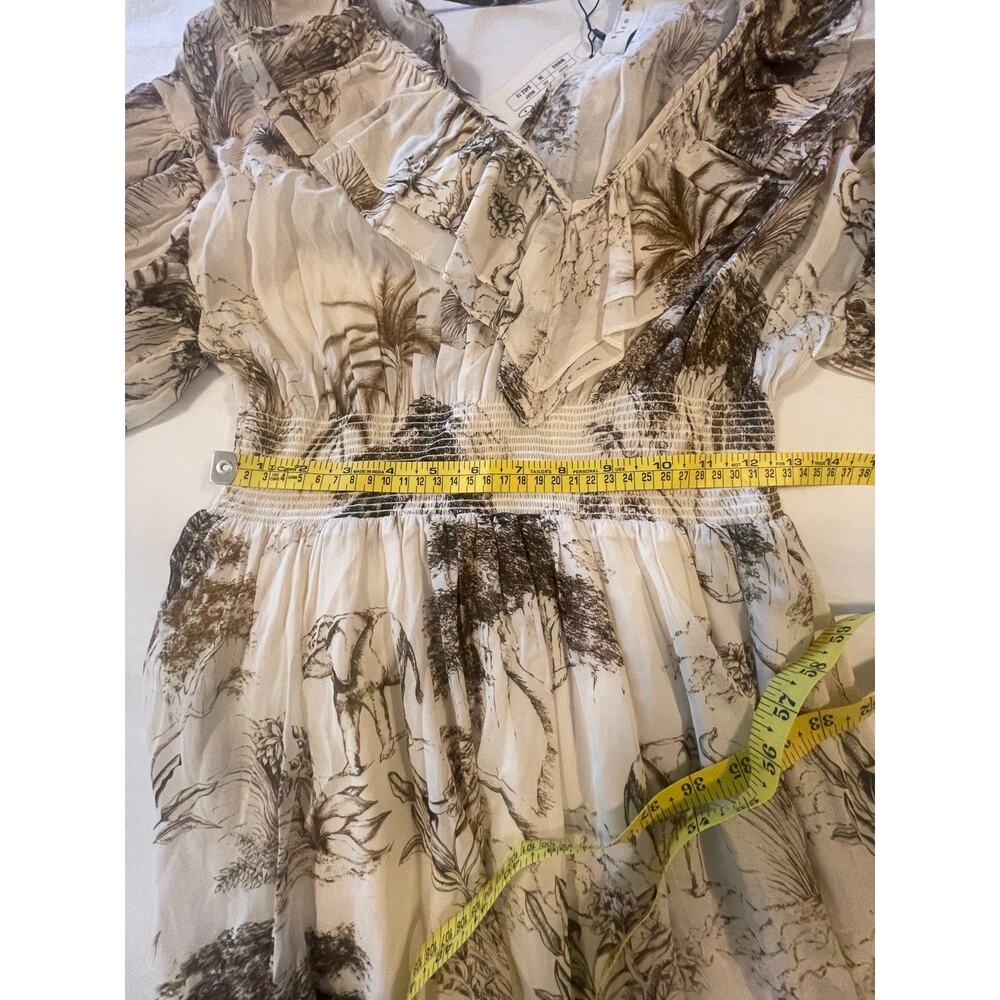 Sandro Paris Safari Toile Ruffle Midi Dress - Picture 9 of 11